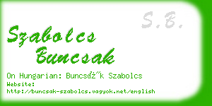 szabolcs buncsak business card